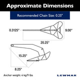 Lewmar Delta Anchor (Galvanised) - 9 lb (4.1 kg)