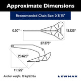 Lewmar Delta Anchor (Galvanised) - 22 lb (10 kg)