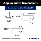 Lewmar Claw Anchor (Galvanised) - 66 lb (29.9 kg)