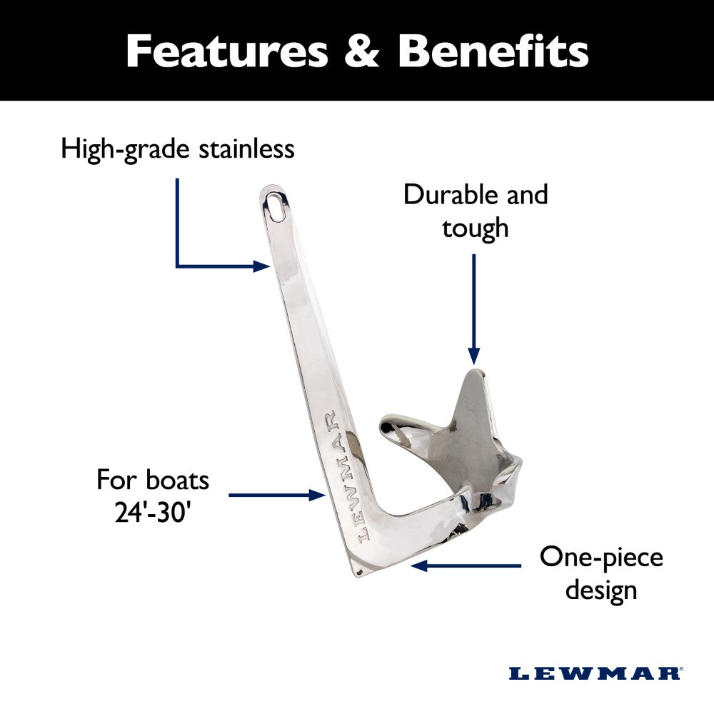 Lewmar Claw Anchor (Stainless Steel) - 16.5 lb (7.5 kg)