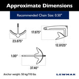 Lewmar Claw Anchor (Stainless Steel) - 110 lb (49.9 kg)