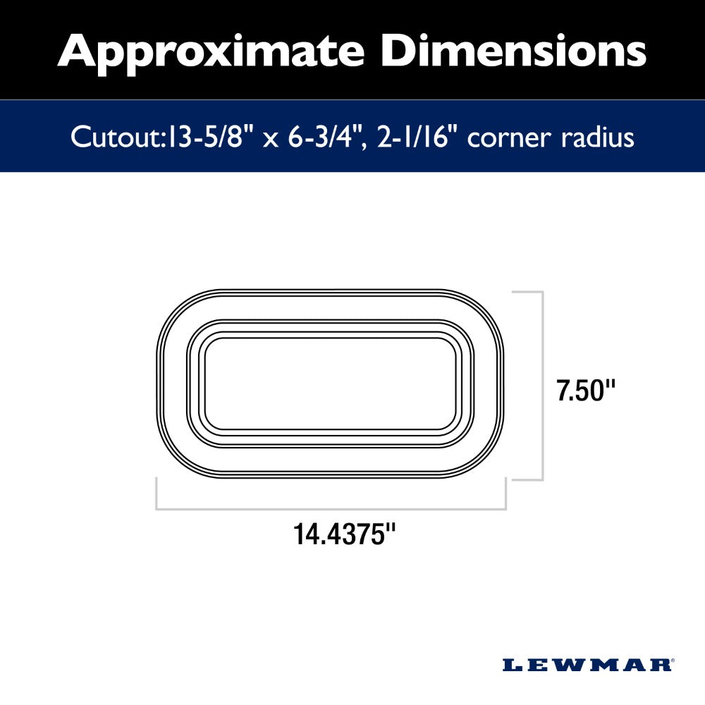 Lewmar Standard Opening Portlight - Size 1 (7 1/2 x 14 7/16 in.) (Smoke Acrylic / Silver, White Trim)