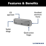 Lewmar Standard Opening Portlight - Size 4 (7 1/2 x 25 7/16 in.) (Smoke Acrylic / Silver Frame, White Trim)