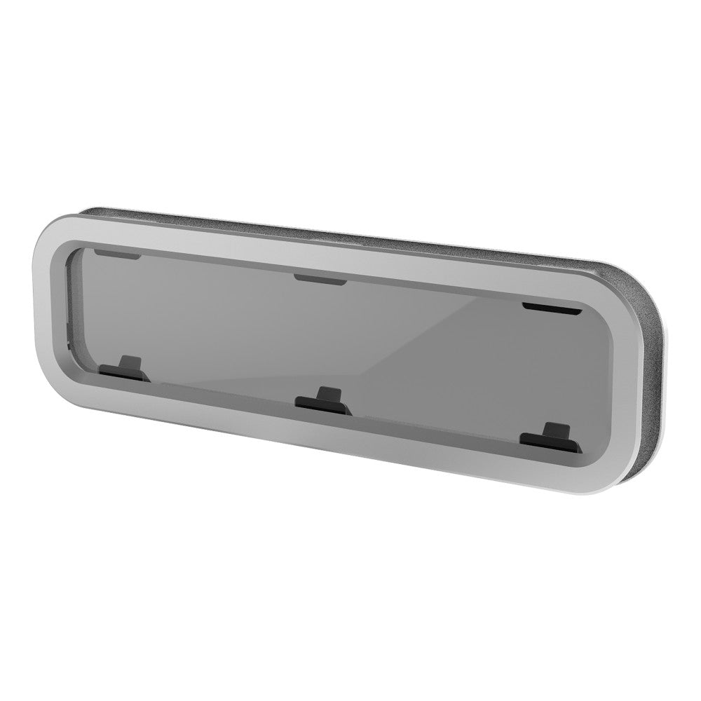 Lewmar Standard Opening Portlight - Size 4 (7 1/2 x 25 7/16 in.) (Smoke Acrylic / Silver Frame, White Trim)