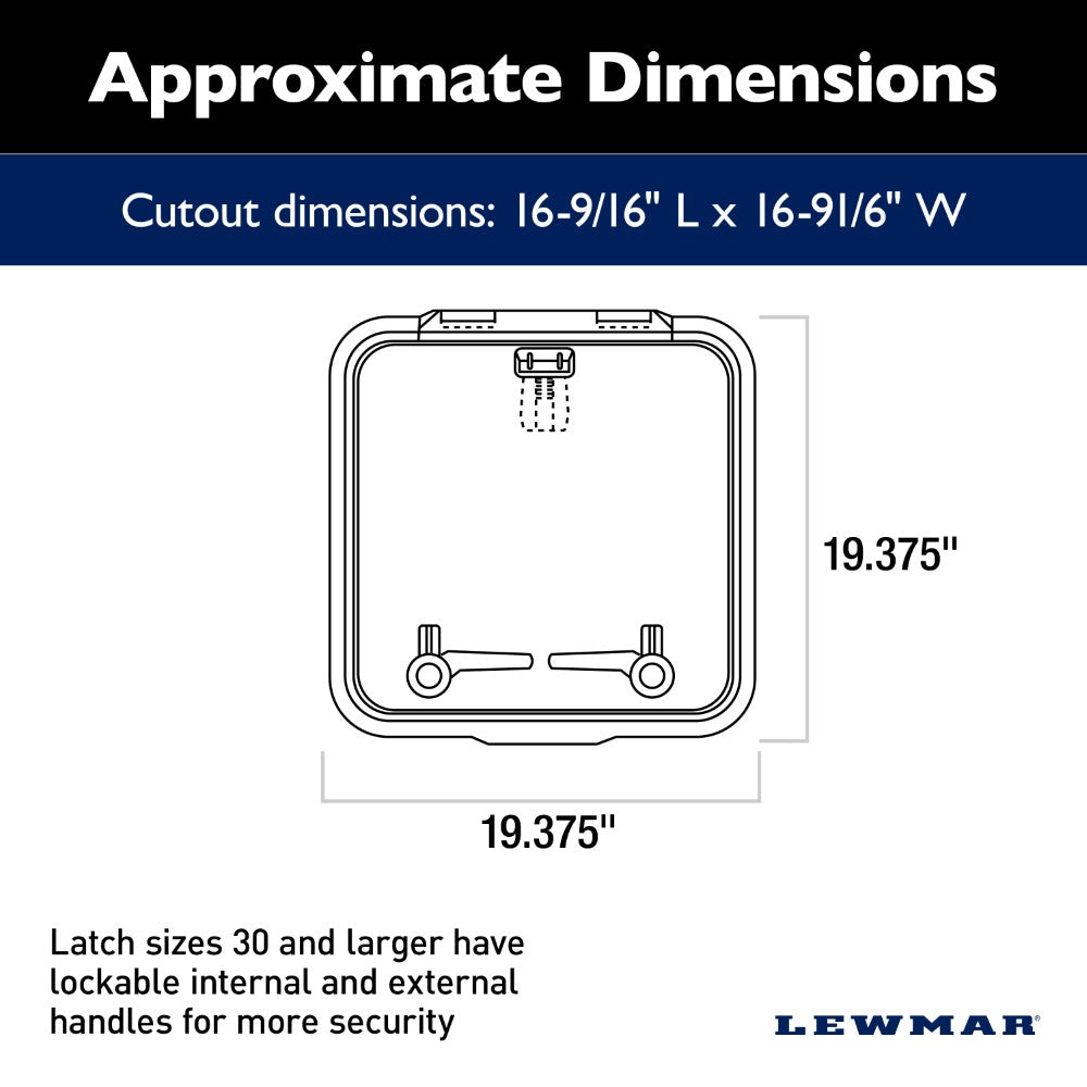 Lewmar Medium Profile Hatch - 19 3/8 x 19 3/8 in. (492 x 492 mm) (Grey Acrylic / Silver Frame) - Size 40