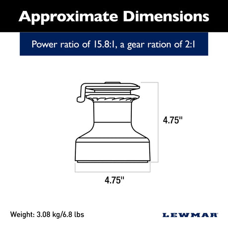 Lewmar Self Tailing Winch Ocean Size 14 - Aluminum Grey / One Speed