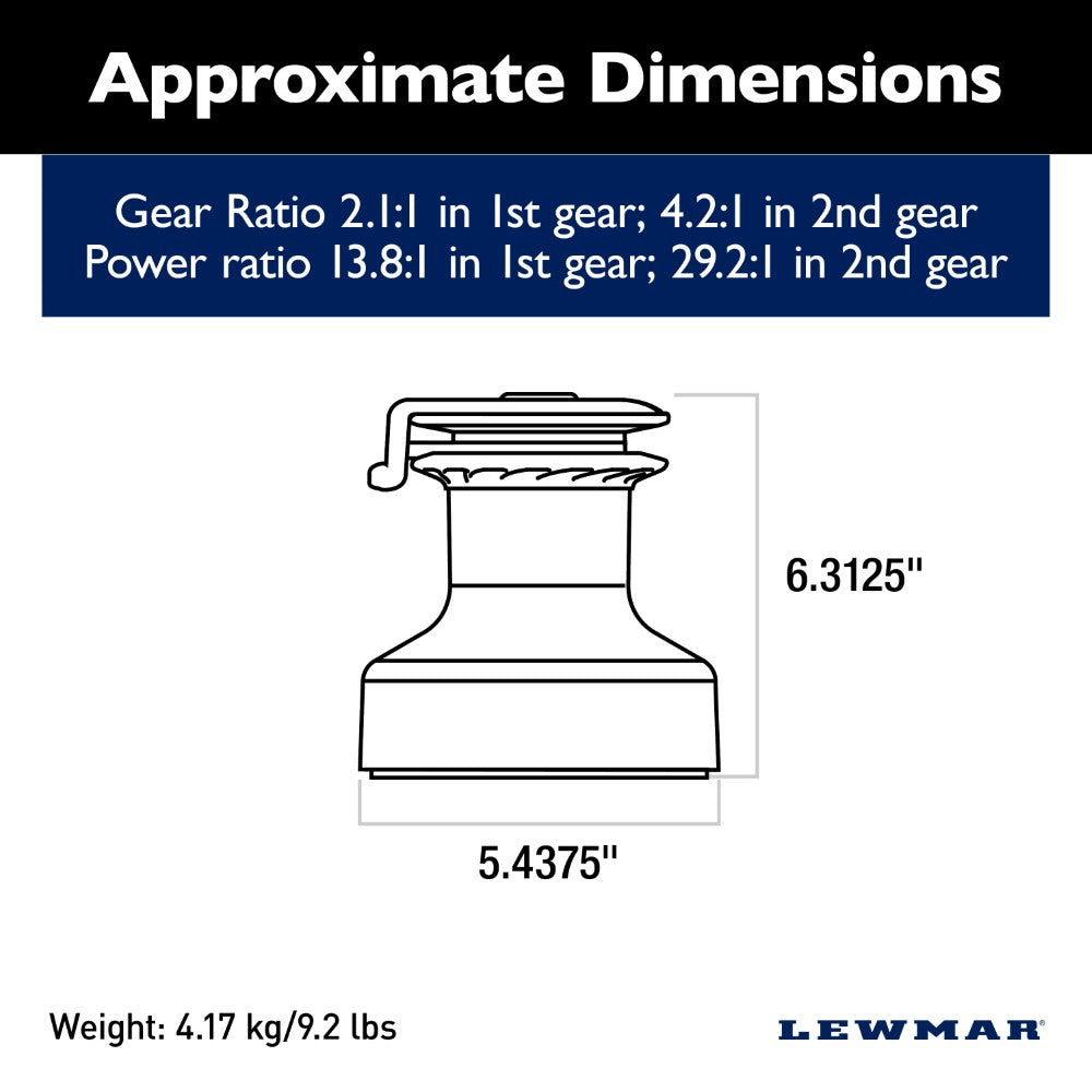 Lewmar Self Tailing Winch Ocean Size 30 - Chrome / Two Speed