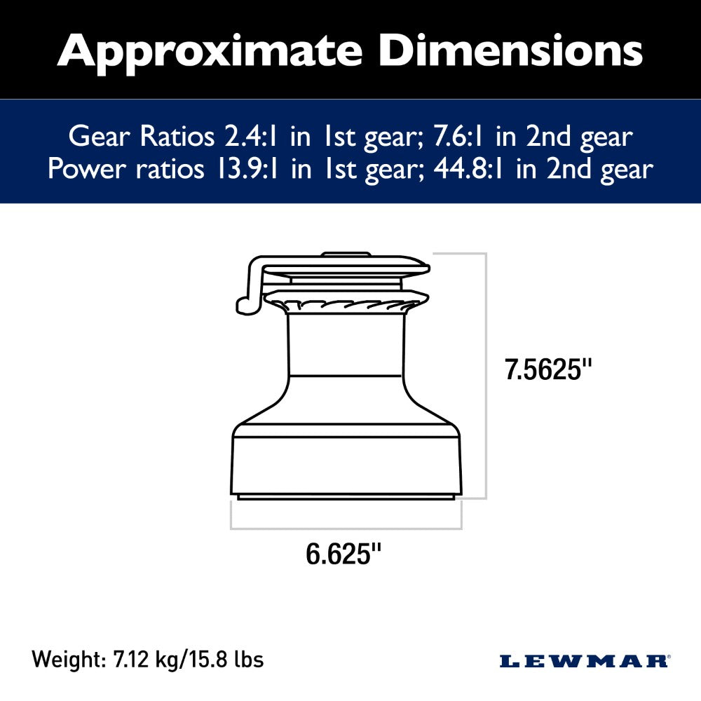 Lewmar Self Tailing Winch Ocean Size 46 - Aluminum Grey / Two Speed