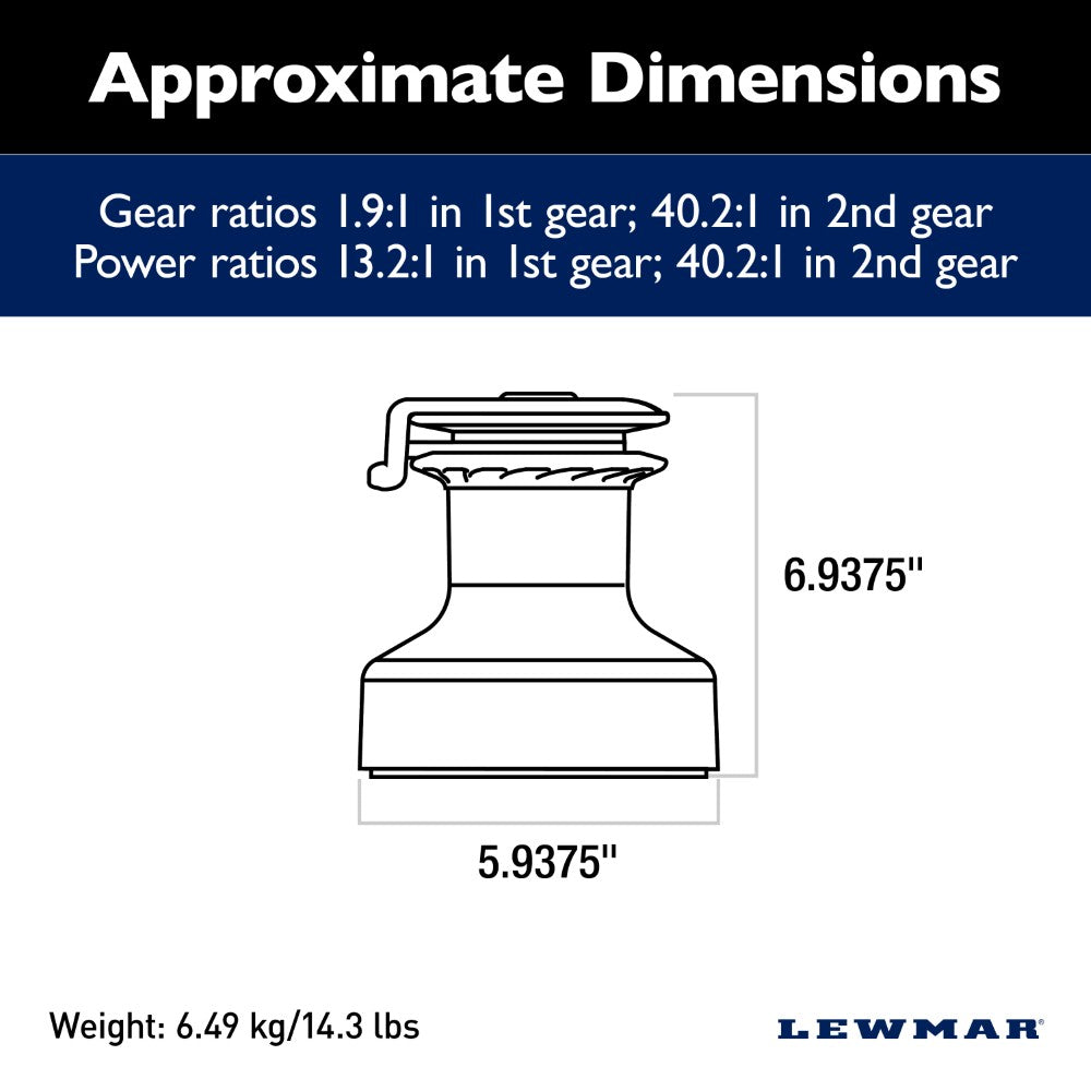 Lewmar Self Tailing Winch Ocean Size 46 - Chrome / Two Speed