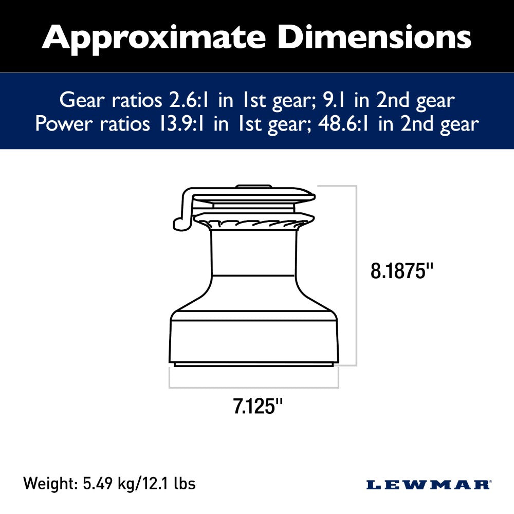 Lewmar Self Tailing Winch Ocean Size 48 - Chrome / Two Speed