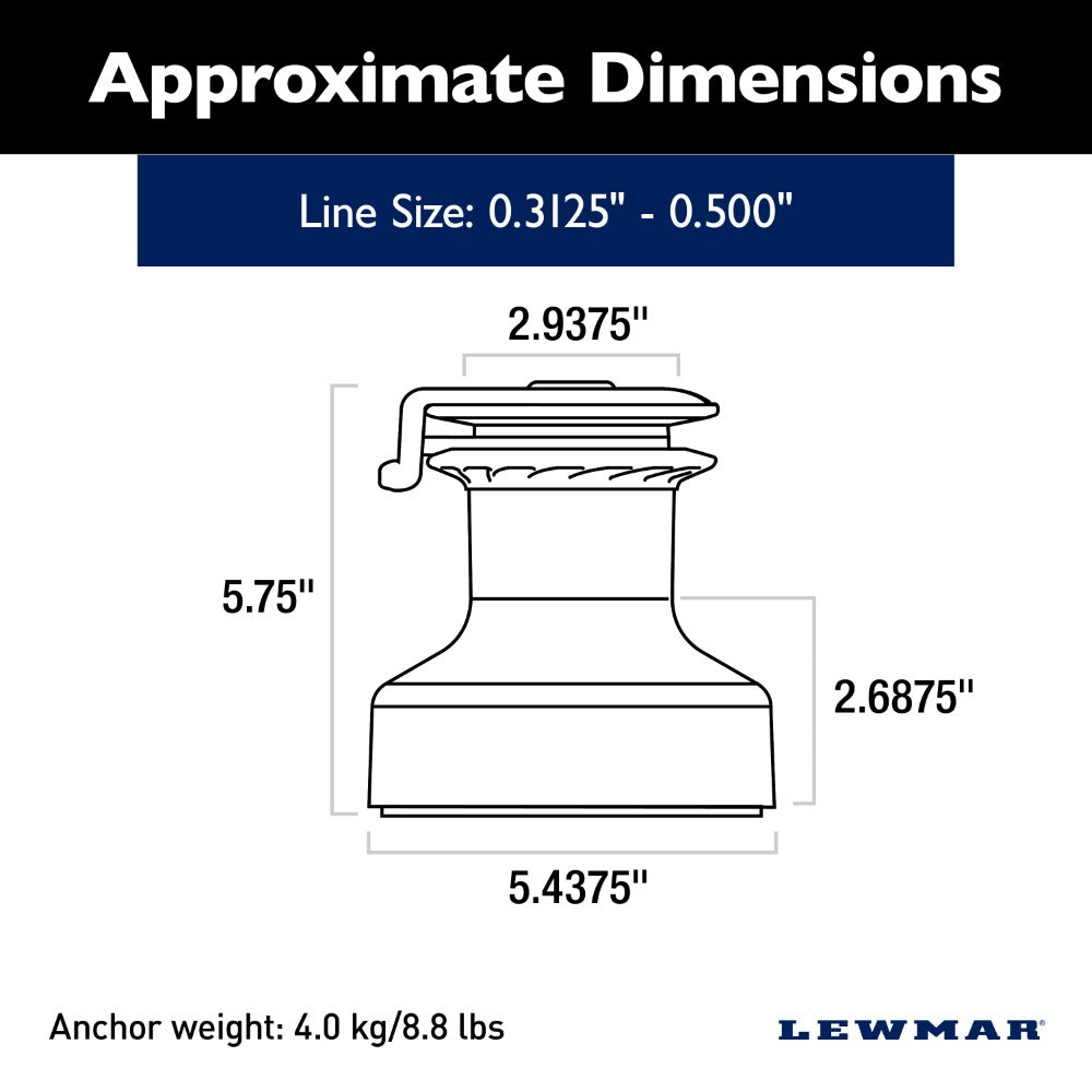 Lewmar Self Tailing Winch EVO Size 30 - Aluminum Black / Two Speed