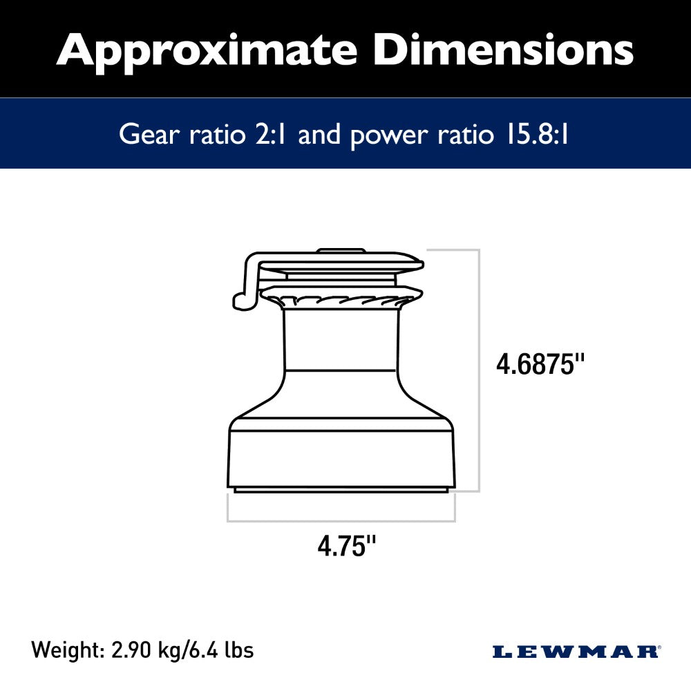 Lewmar Self Tailing Winch EVO Size 30 - Chrome / Two Speed