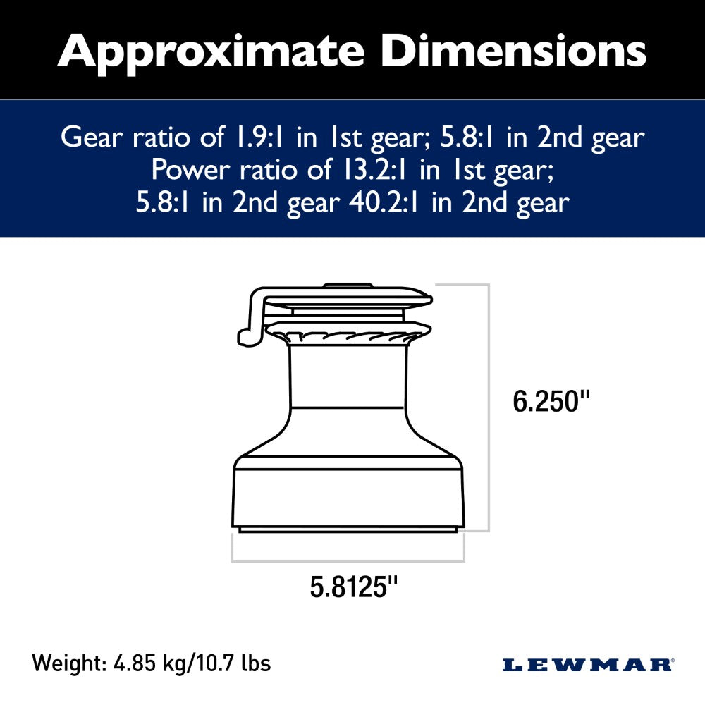 Lewmar Self Tailing Winch EVO Size 40 - Chrome / Two Speed