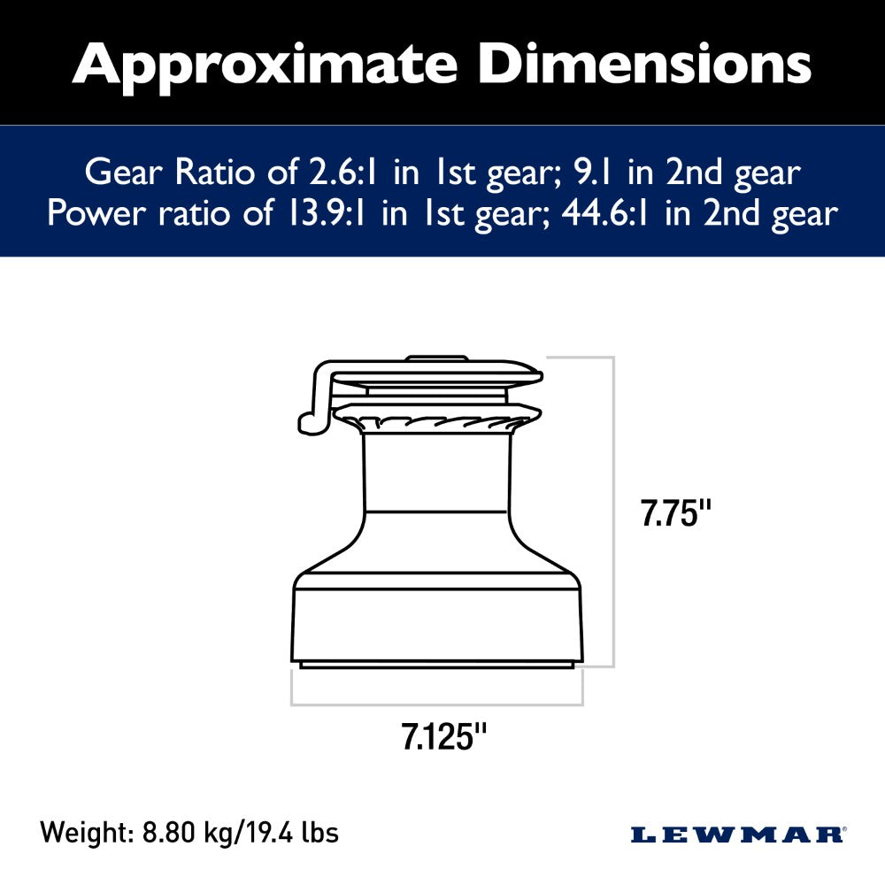 Lewmar Self Tailing Winch EVO Size 50 - Chrome / Two Speed