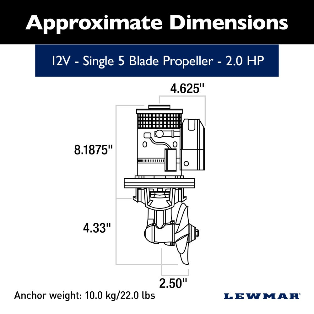 Lewmar Bow Thrusters - 110TT Electric 12V 61.7 lbf (28.0 kgf) (Kit)