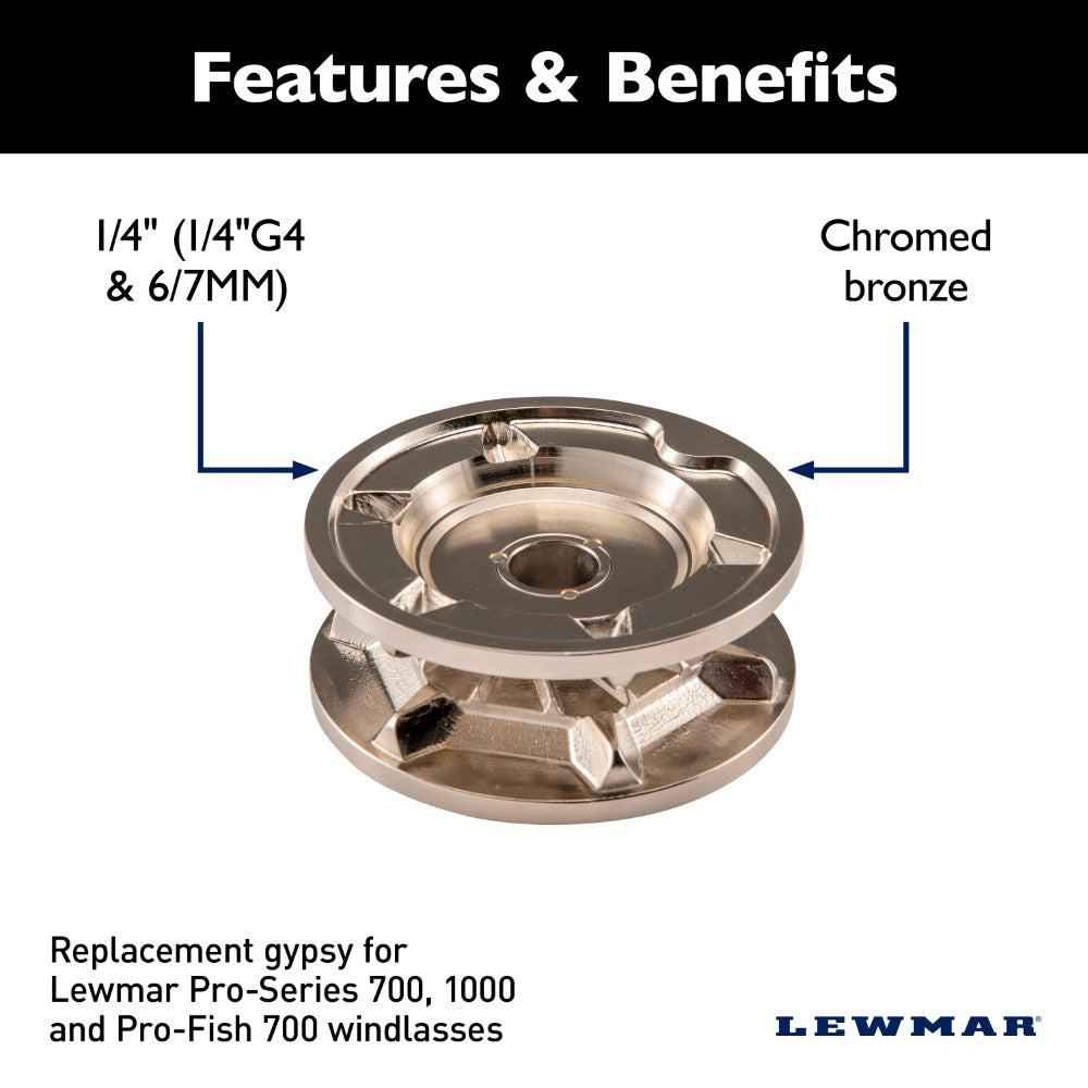 Lewmar Pro Series Dual Gypsy 1/4" 6-7mm