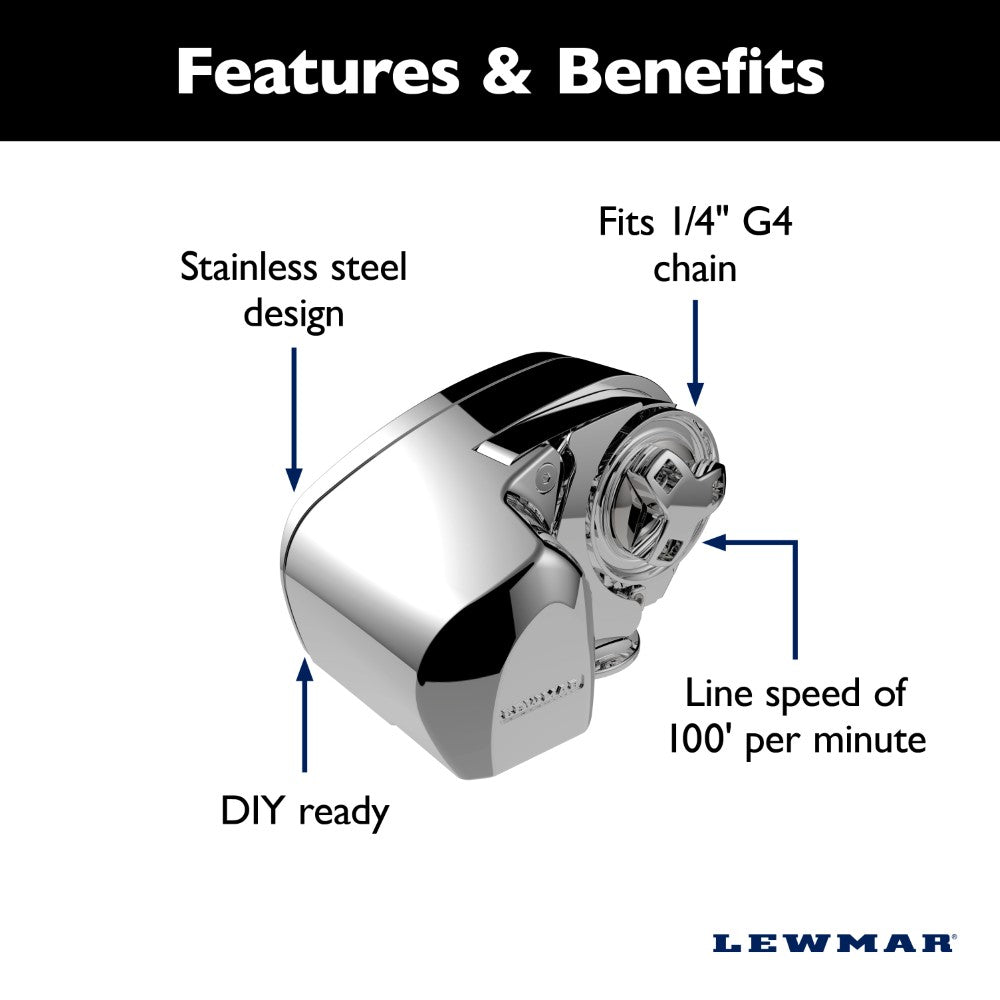 Lewmar Windlass - Pro-Series 700 Free Fall 500W Horizontal Electric 12V Gypsy Only 6/7mm - DIN 766