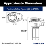 Lewmar Windlass - V700 320W Vertical Electric 12V Gypsy Only 6mm - DIN 766