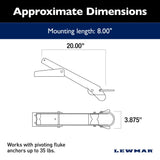 Lewmar Bow Roller - Pivoting Fluke Style up to 35.0 lb (15.8 kg)