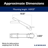 Lewmar Bow Roller - Delta Type for 14.0 to 35.0 lb (6.3 to 15.8 kg)