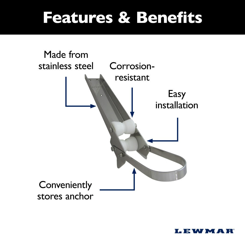 Lewmar Bow Roller - Delta Type for 14.0 to 35.0 lb (6.3 to 15.8 kg)