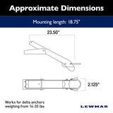 Lewmar Bow Roller - Delta Type Long for 14.0 to 35.0 lb (6.3 to 15.8 kg)