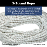 Lewmar Anchor Rode - 1/4 in Chain (5'), 1/2 in 3-Strand Polyster (100')