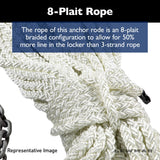 Lewmar Anchor Rode - 1/4 in Chain (10'), 1/2 in 8-Plait Nylon (200')