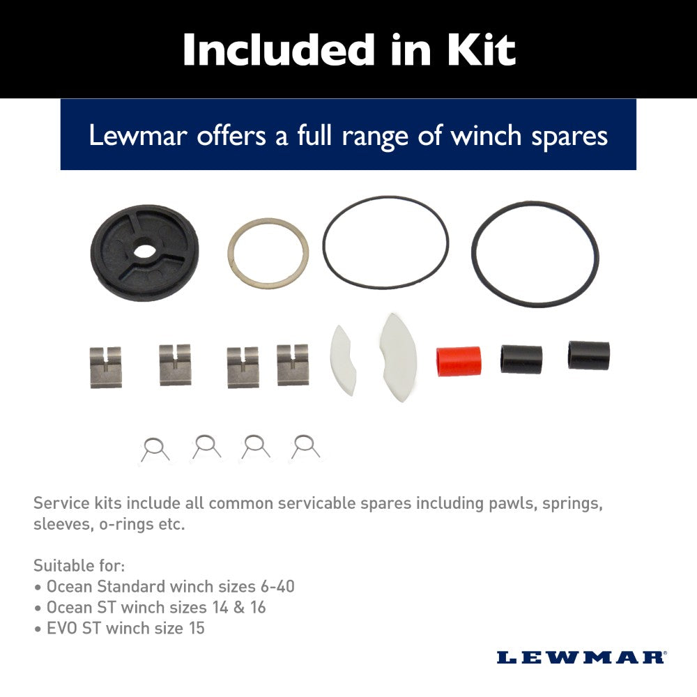 Lewmar Winch Service Kit - Ocean Standard 6 to 40, ST 14 to16,EVO ST 15 Spares Kit